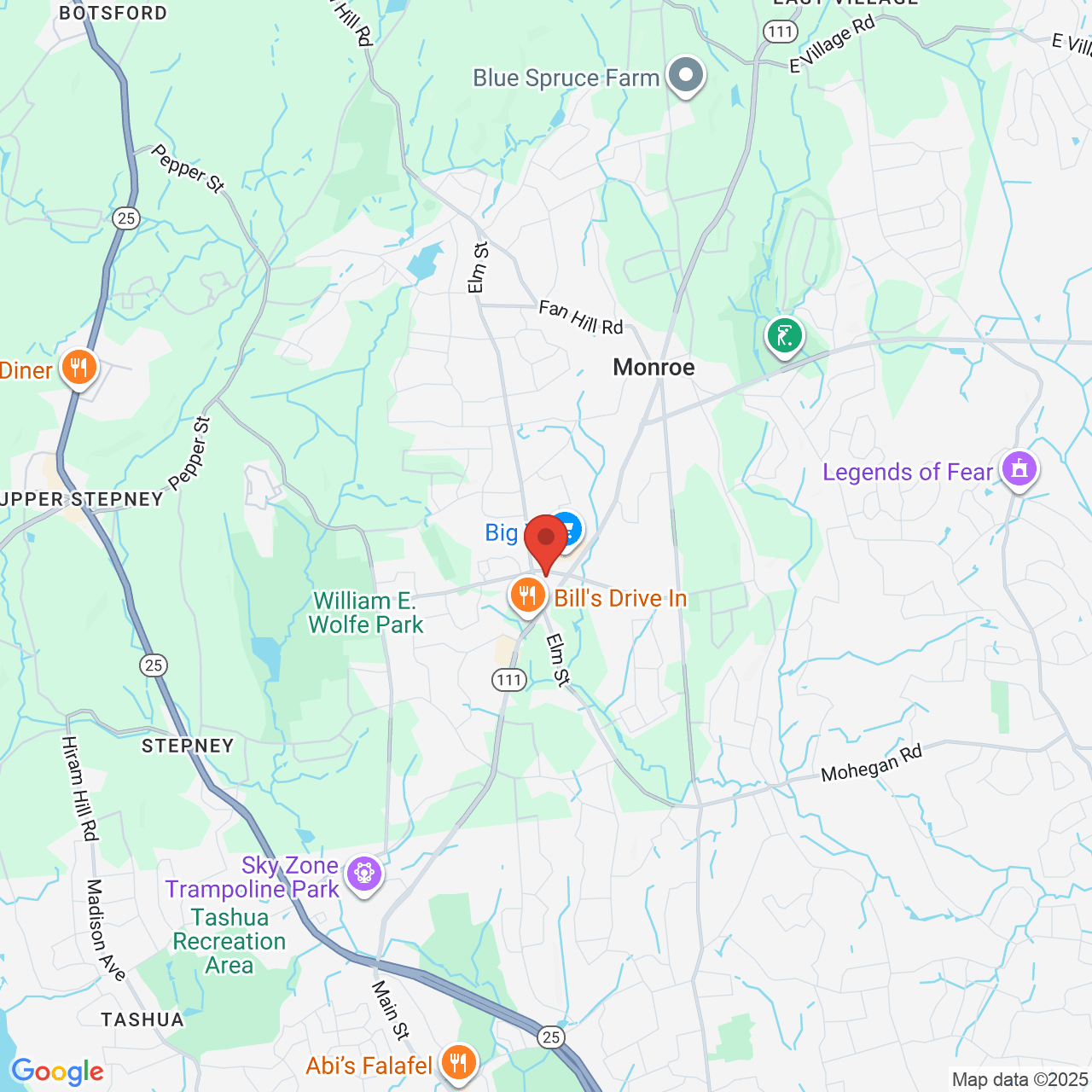 Google map image of our location in 324 Elm St Monroe, CT